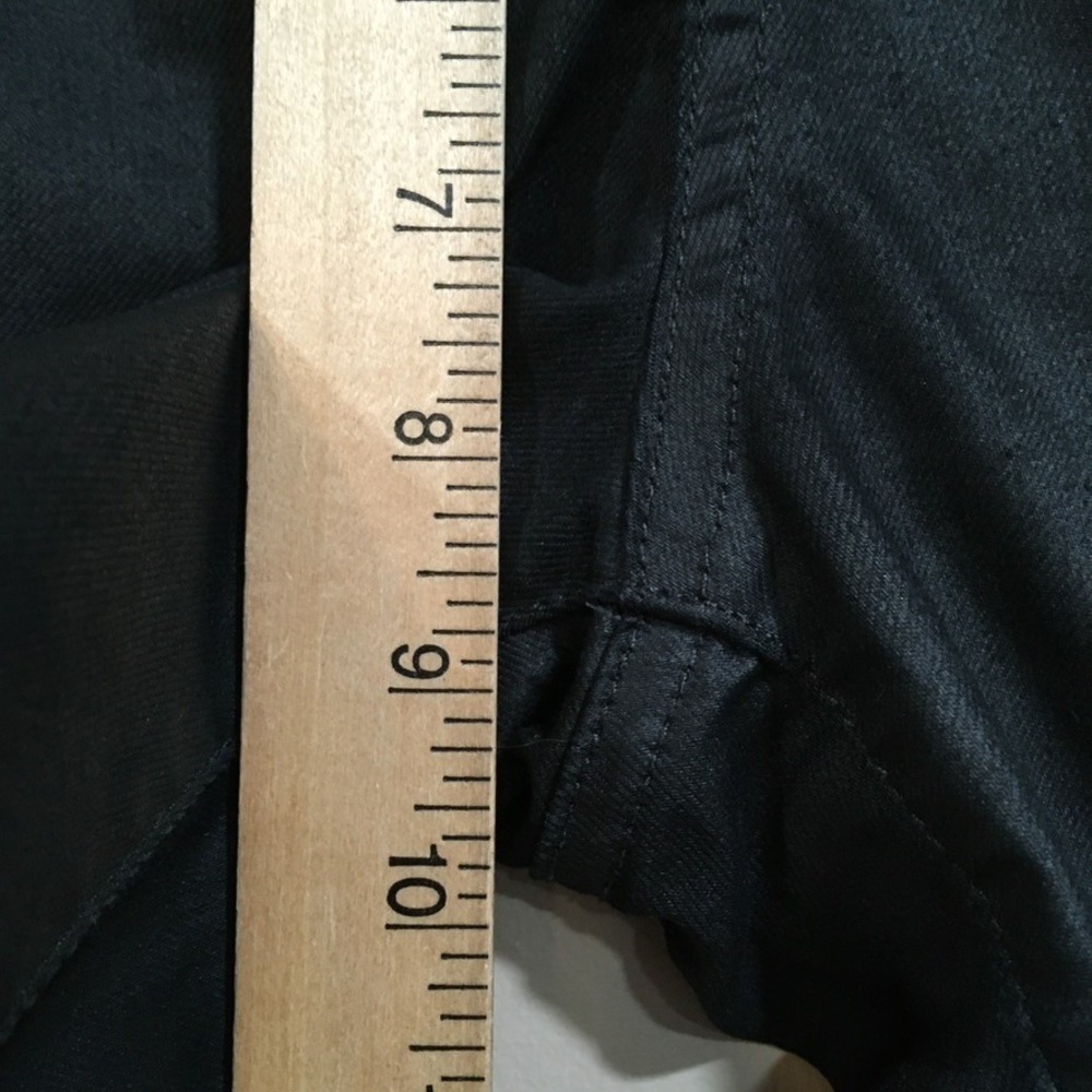 Prana Jett Coated Waxed Pants Women 10/30 Black Goth Moto Streetwear Edgy Skinny - Picture 9 of 15